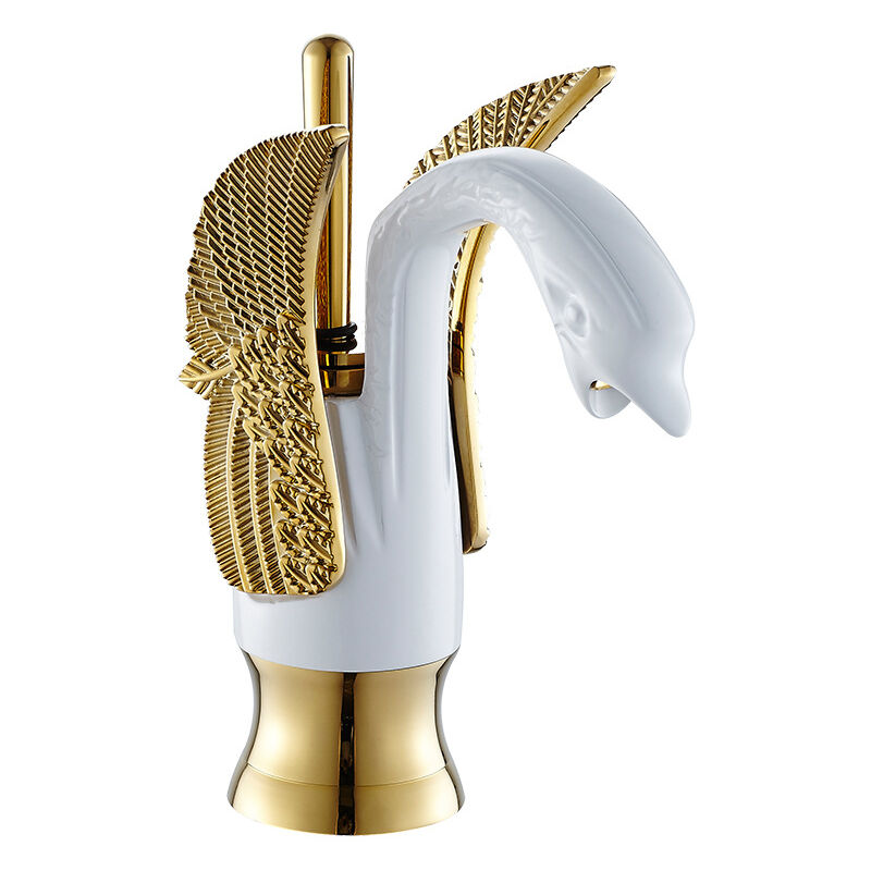 Robinets de lavabo Robinet Salle de bains Lavabo Robinet Hôtel Cuivre Mitigeurs Robinets chauds et froids-Court,or et blanc