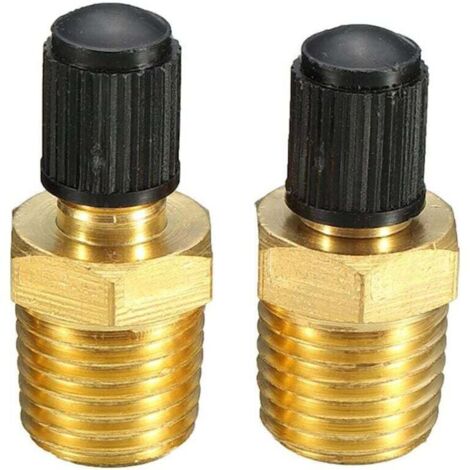 Robinets de remplissage pour réservoir compresseur Schrader en laiton plaqué nickel, filetage 1/4" NPT – Lot de 1