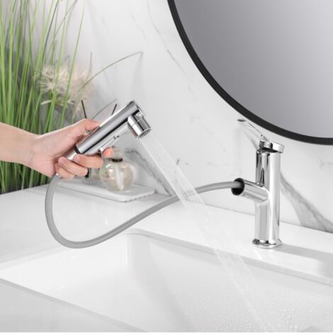 Robinets de salle de bain extractibles entièrement en cuivre, éviers de salle de bain et de cuisine, lavabos et vasques.