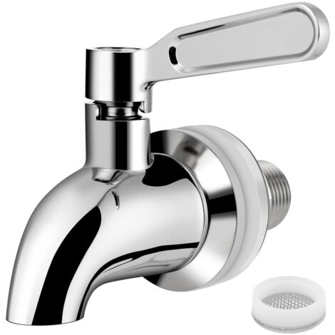 Robinets Distributeurs de Boissons, 16mm Remplacement de Robinet de Distributeur en Acier Inoxydable, Robinet de Rechange pour Eau, Vin, Bière, Jus