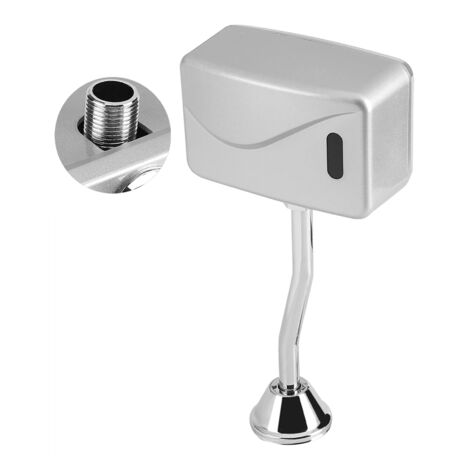 Robinets d'urinoir automatique à montage mural exposé en argent avec détection infrarouge DC 6V pour WC publics