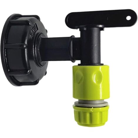 Robinets IBC Réservoir d'eau Adaptateur, Robinets de Rechange en Plastique Adaptateur de Boîte de Rangement d'eau IBC avec Joint, Ecrou, Raccord de Robinet 3/4" pour Citerne d'eau de Pluie