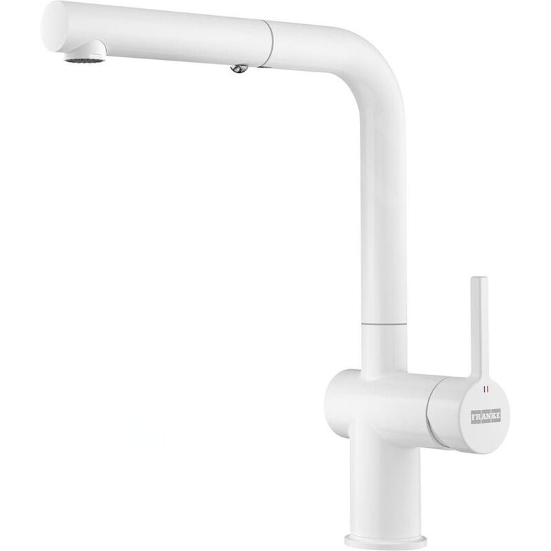 Franke - Active New - Mitigeur d'évier fn 6110.902 avec douchette extractible, blanc mat 115.0653.383