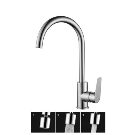 Robinetterie Cuisine mitigeur BOW à poser Chromé BrillantChroméNoir mat  - Gioia Materia