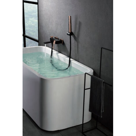 Robinetterie de baignoire avec mitigeur  Modèle SUÈDE  Couleur noire [ IMEX® ]