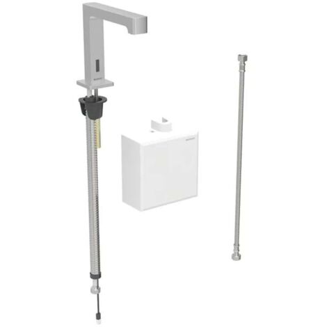 Robinetterie de lavabo Geberit Brenta, saillie 195mm, à pile,