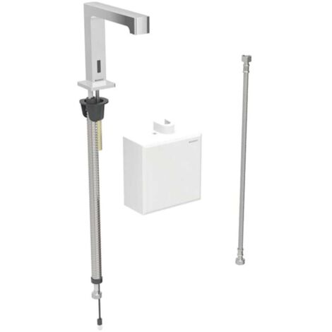 Robinetterie de lavabo Geberit Brenta, saillie 195mm, à pile,