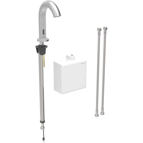 Robinetterie de lavabo Geberit Piave, saillie 167mm, à pile, avec