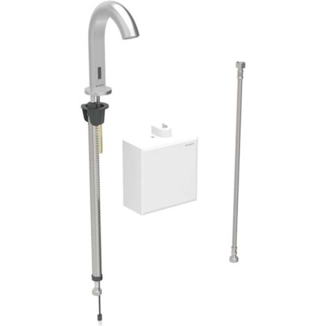 Robinetterie de lavabo Geberit Piave, saillie 167mm, à pile, sans