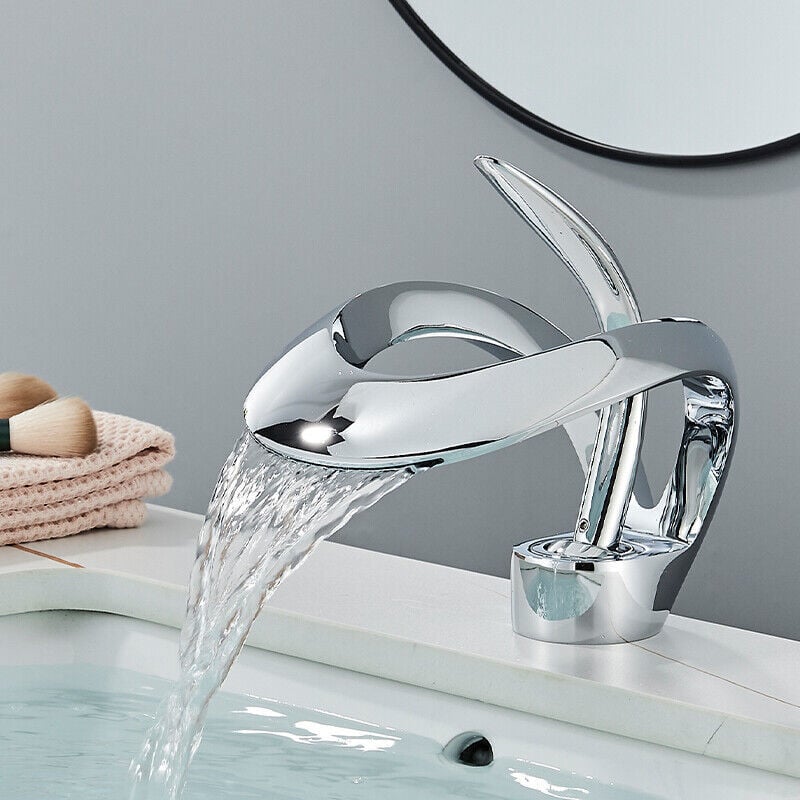 Suguword - Robinetterie de salle de bain, mitigeur d'évier blanc, alimentation en eau chaude et froide, mitigeurs de lavabo, mitigeurs à tube