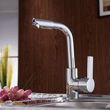 Robinetterie Robinetterie de Cuisine Robinetterie de Cuisine Robinetterie de Salle de Bain Robinetterie de Bar de Jardin Domestique Robinetterie de lavabo pivotante polie à 360 degrés Robine
