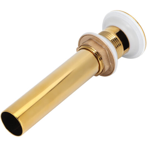 Robinetterie Siphon Évier Anti-Obstruction Doré avec Trou et Clapet
