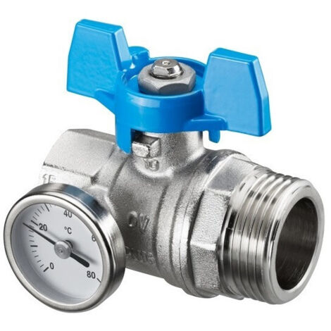 RobinetTOURN. SPHER., JOINT PLAT,MANETTE BLEUE DN20 3/4 Fx1 M