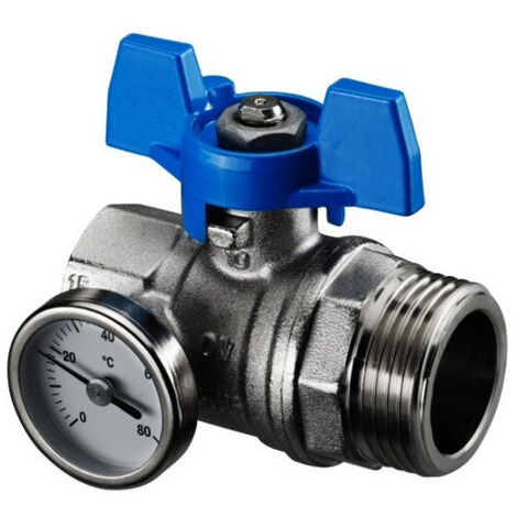 RobinetTOURN. SPHER., JOINT PLAT,MANETTE BLEUE DN25 1 Fx1 M