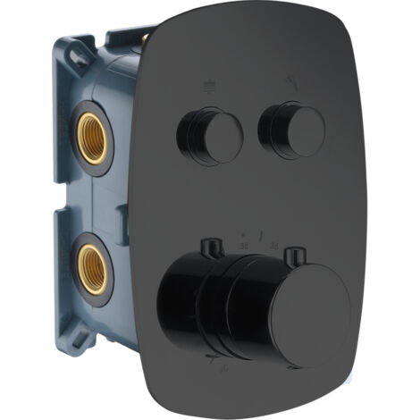 Robinnet Thermostatique Encastré 2 Voies Oval Noir Mat Imex Imex Gsp02v Ng
