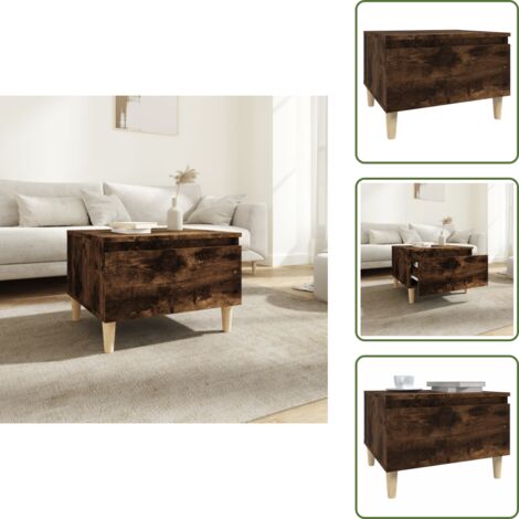Roble ahumado - vidaXL Mesa auxiliar madera contrachapada roble ahumado 50x46x35 cm - Almacenamiento
