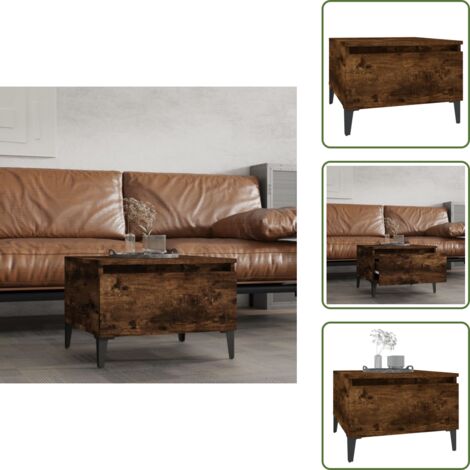 Roble ahumado - vidaXL Mesa auxiliar madera contrachapada roble ahumado 50x46x35 cm - Almacenamiento