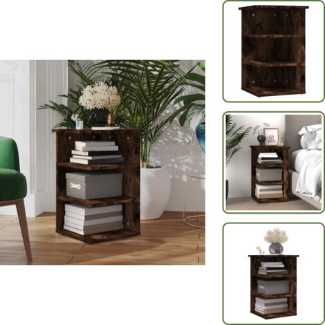 Roble ahumado - vidaXL Mueble auxiliar madera contrachapada roble ahumado 35x35x55 cm - Muebles decorativos