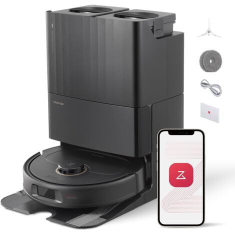 Roborock – Aspirateur robot laveur 7000 Pa – Brosses latérales FlexiArm – Lavage à l'eau chaude jusqu'à 60°C – Détection de saleté automatique