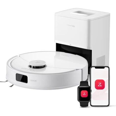 Roborock Q10 PF+ Aspirateur Robot Laveur complete Blanc avec Base Autonettoyante,10000Pa,Spécial pour Poils d'Animaux-Mise à Niveau du q8 max+