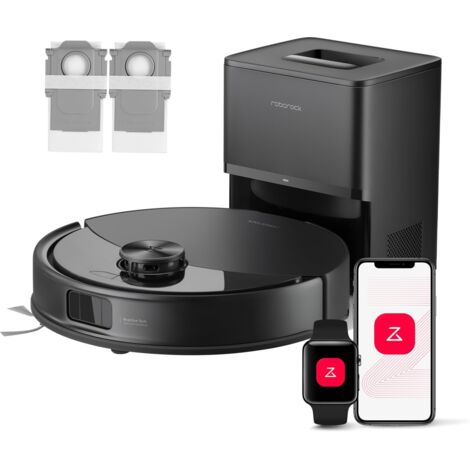 ROBOROCK Saugroboter mit Wischfunktion, 10.000 Pa HyperForce Saugkraft, Dual Anti-Tangle System, Auto Lifting Mopping, Ideal für Tierhaare, Teppiche, Hartböden (Weiß)