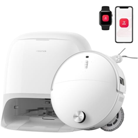 roborock Qrevo Curv 2 Pro Robot Aspirateur Laveur avec Station 3.0, 25000 Pa, Lavage à l'eau Chaude à 100 °C, Double Anti-enchevêtrements, Évitement d'obstacles et Navigation Améliorés, 7,98cm Mince