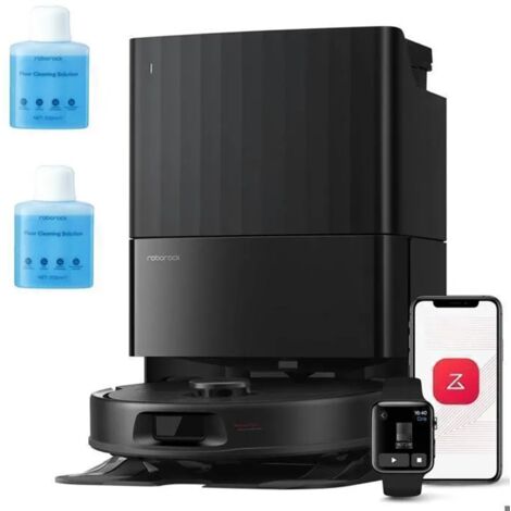 roborock QV 35A Saugroboter mit Wischfunktion&Hebarem Wischmopp,Anti-Tangle,8kPa,All-in-One Dock,Anti-Verfilzungsbürste, Hebarer Mopp, Reactive Tech,Schwarz