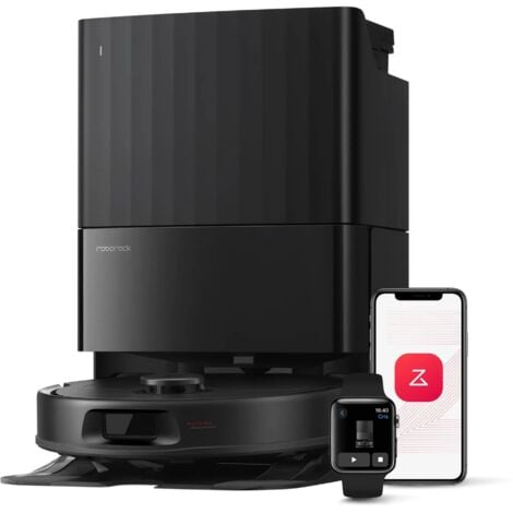 roborock QV 35A Saugroboter mit Wischfunktion&Hebarem Wischmopp,Anti-Tangle,8kPa,All-in-One Dock,Anti-Verfilzungsbürste, Hebarer Mopp, Reactive Tech,Schwarz