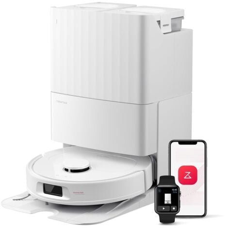 roborock QV 35S Robot Aspirapolvere, 10.000Pa, Antigroviglio, Panno Sollevabile, Autolavaggio, Asciugatura ad Aria, Stazione Tutto in Uno, Evitare Ostacoli, Strategie Pulizia dei Tappeti, Bianco