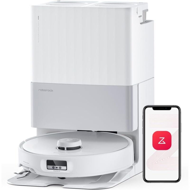 Roborock - Qrevo Edge aspirateur robot avec fonction de lavage, double système anti-enchevêtrement, châssis AdaptiLift™, 18 500Pa, FlexiArm Design™