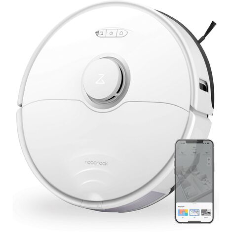 Roborock S8 Aspirateur,Système de Brosse à Double Rouleau,Évitement Réactif des Obstacles en 3D,Aspiration 6000 Pa, Blanc
