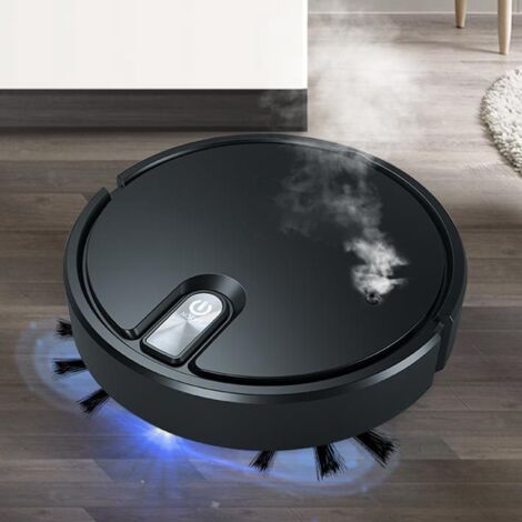 Robot aspirador con batería, ABS, 906 g, negro – barrido, fregado, filtración inteligente y funcionamiento silencioso.