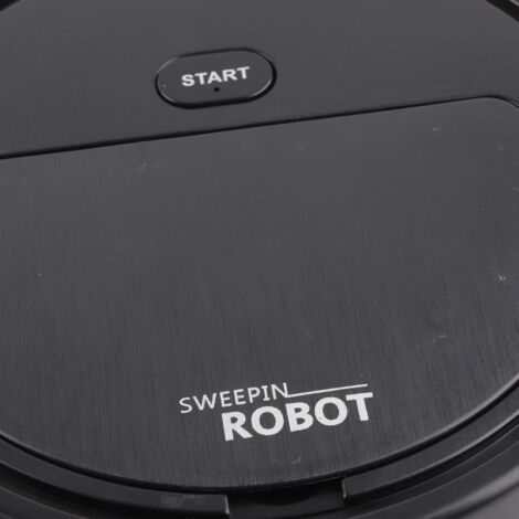 Robot aspirador inalámbrico 3 en 1 con cepillo inteligente, ultra silencioso para pelo y polvo, ABS negro, 1200 mAh