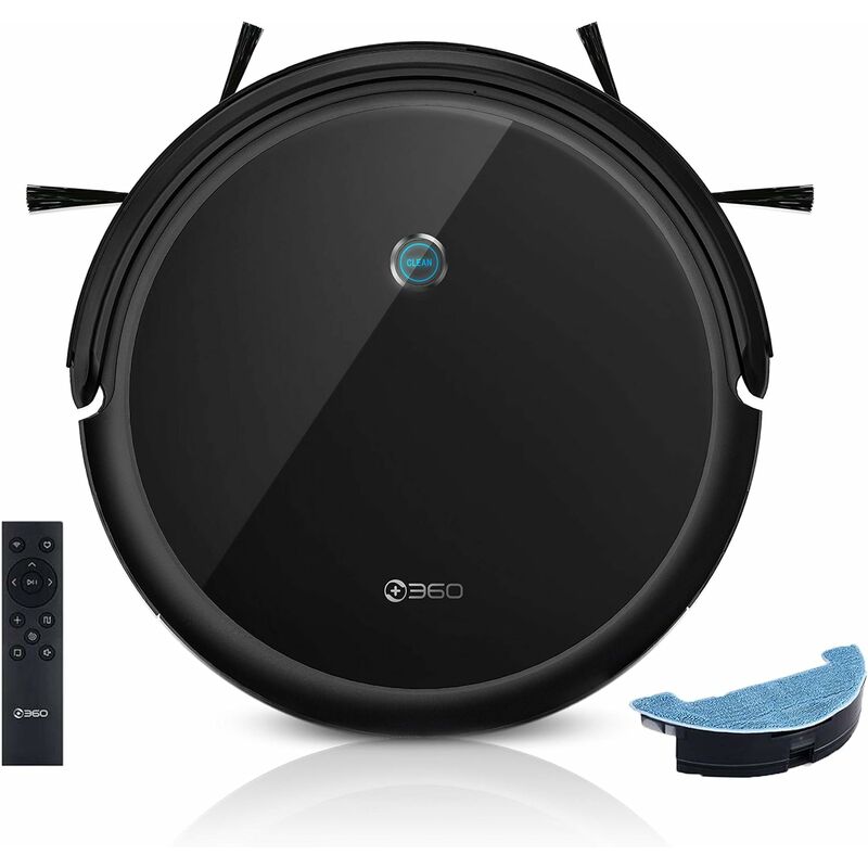 

Robot aspirador y trapeador C50, 2600 Pa, limpieza de carreteras en zigzag, limpieza programada, bordes, manchas, limpieza profunda - Noir - 360