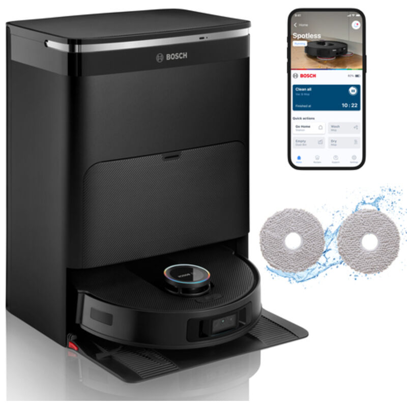 Bosch Robot Aspirapolvere e Lavapavimenti Spotless Max Cam Nero