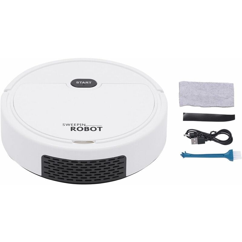 Gojoy - Robot Aspirateur Blanc Robot Balai Station Aspiration Fonction Essuyage Aspirateur Robot Changement Direction Automatique Aspiration 3 en 1