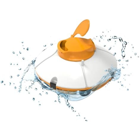 Robot aspirateur de piscine autonome BESTWAY Frisbee orange pour piscine à fond plat