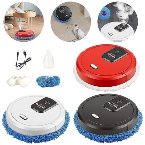 Robot aspirateur intelligent 3 en 1 : balayage, lavage à sec et humide, nettoyage robotisé - Noir