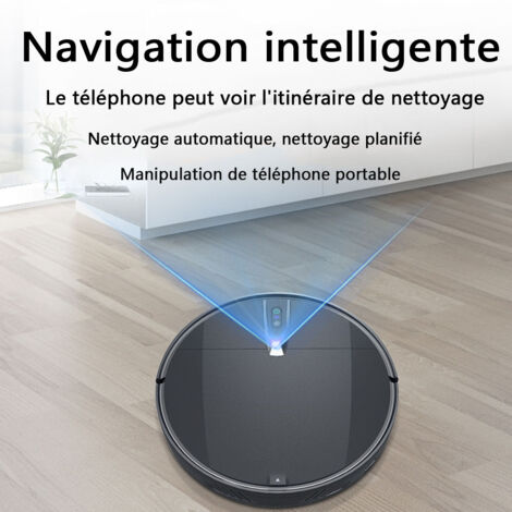 Robot Aspirateur Laveur 2000Pa Laveur de Sol Max Silencieux et Charge Automatique Laveur Poils Animaux