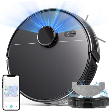 Robot barredor LDS con navegación láser, evitación de obstáculos y anticaídas, carga automática, aplicación de control remoto, aspiradora