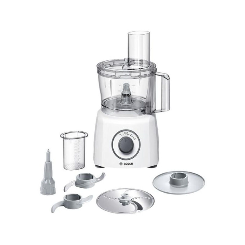 Bosch - Robot multifonctions MultiTalent3 MCM3100W – plus de 20 fonctions – 800 w – Capacité de 2,3 l – Blanc/Gris