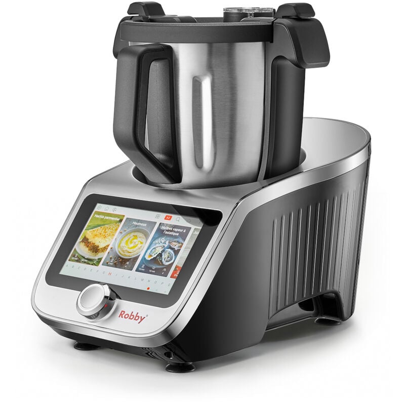 Robot cuiseur multifonctions connecté avec bol xl, balance intégrée et grand écran tactile +750 recettes - Robby - robicook xl