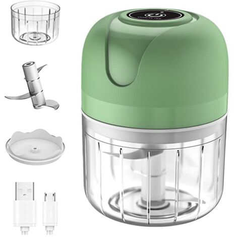 Robot da cucina elettrico, mini tritatutto per aglio 250 ml, tritatutto per verdure, tritatutto multifunzione