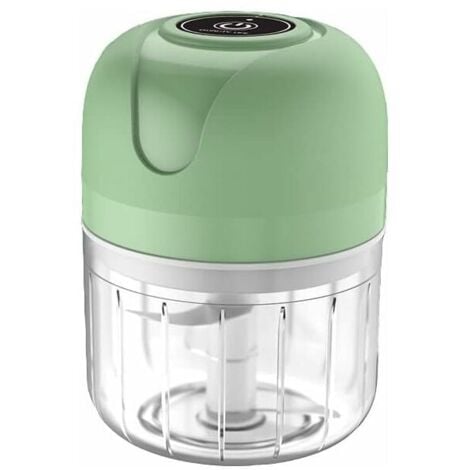 Robot de cuisine électrique - Mini hachoir à ail sans fil - 250 ml - Rechargeable par USB - Amovible - Pour nourriture de bébé, piment, oignons, ail, viande