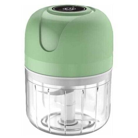 Robot de cuisine électrique - Mini hachoir à ail sans fil - 250 ml - Rechargeable par USB - Amovible - Pour nourriture de bébé, piment, oignons, ail, viande