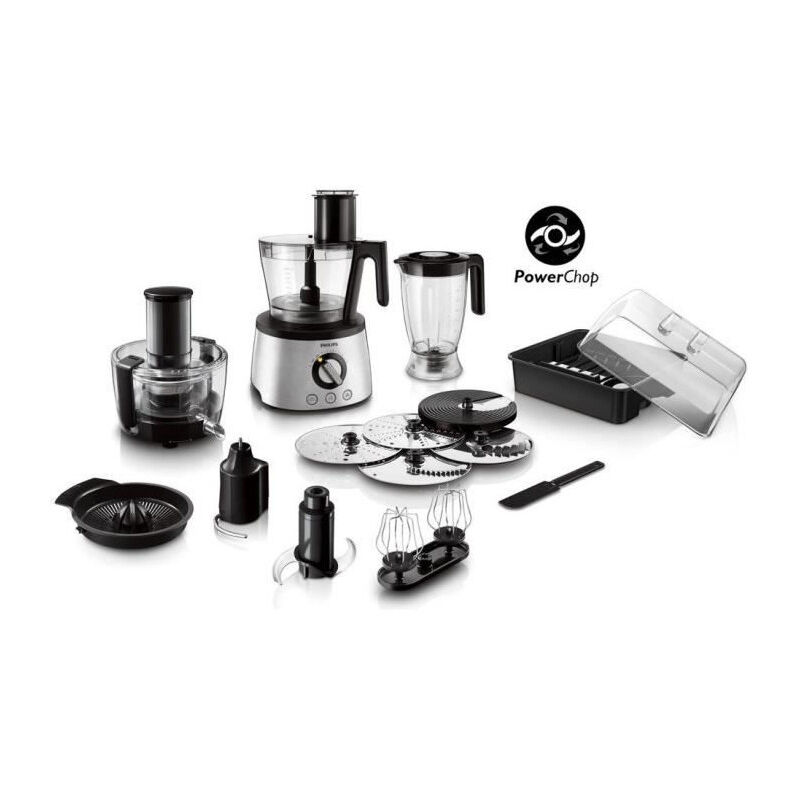 Philips - Robot de cuisine 6-en-1 HR7778/00 - 1300 w - 3,4 l - Inox