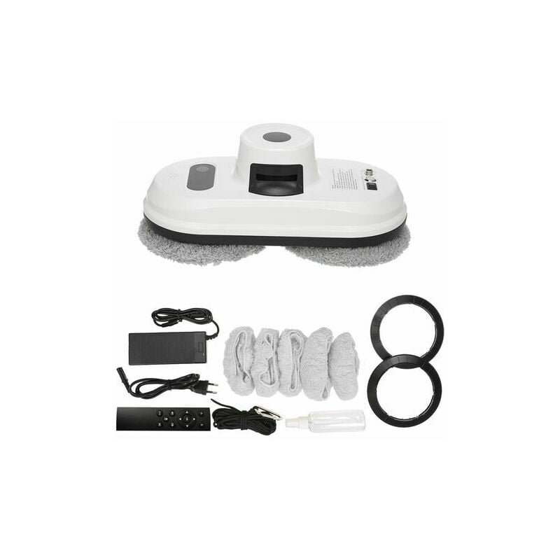 Robot de nettoyage de vitres entierement automatique, telecommande, avec corde de securite pour eviter les chutes, norme europeenne blanche