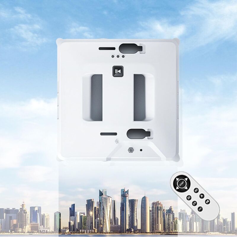 Robot de Nettoyage de vitres, Nettoyage de vitres carrées Ultra-Minces de 6,5 cm avec pulvérisation d'eau Double Face, 3 Modes de Nettoyage