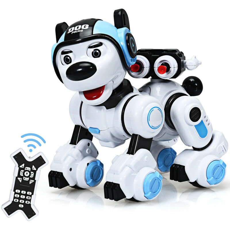 

Robot de Perro para Niños Robot Inteligente con Control Remoto, Función de Música, Baile,Parpadeo,Disparo Juguete Interactivo