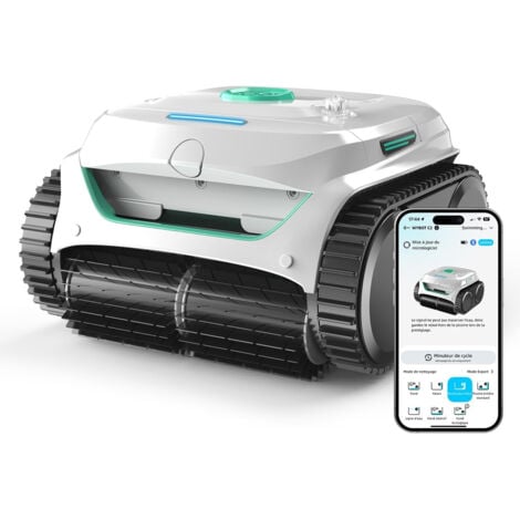 Robot de Piscine Sans Fil Wybot C2 – Nettoyage Automatique Fond, Parois et Ligne d'Eau – Double Filtration – Application Mobile